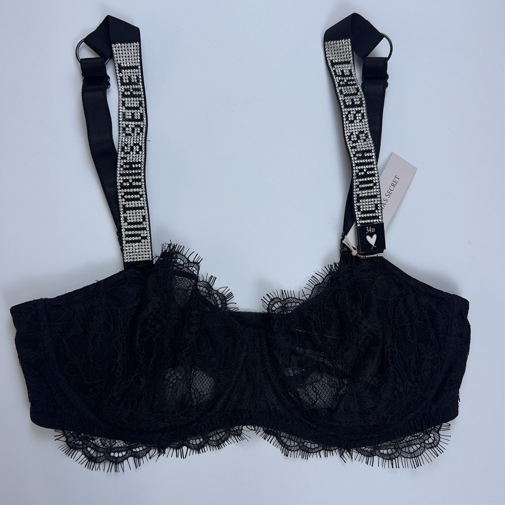 Victoria's Secret Very Sexy Shine Strap Bra Black Push Up Sz. 34D NWT‎